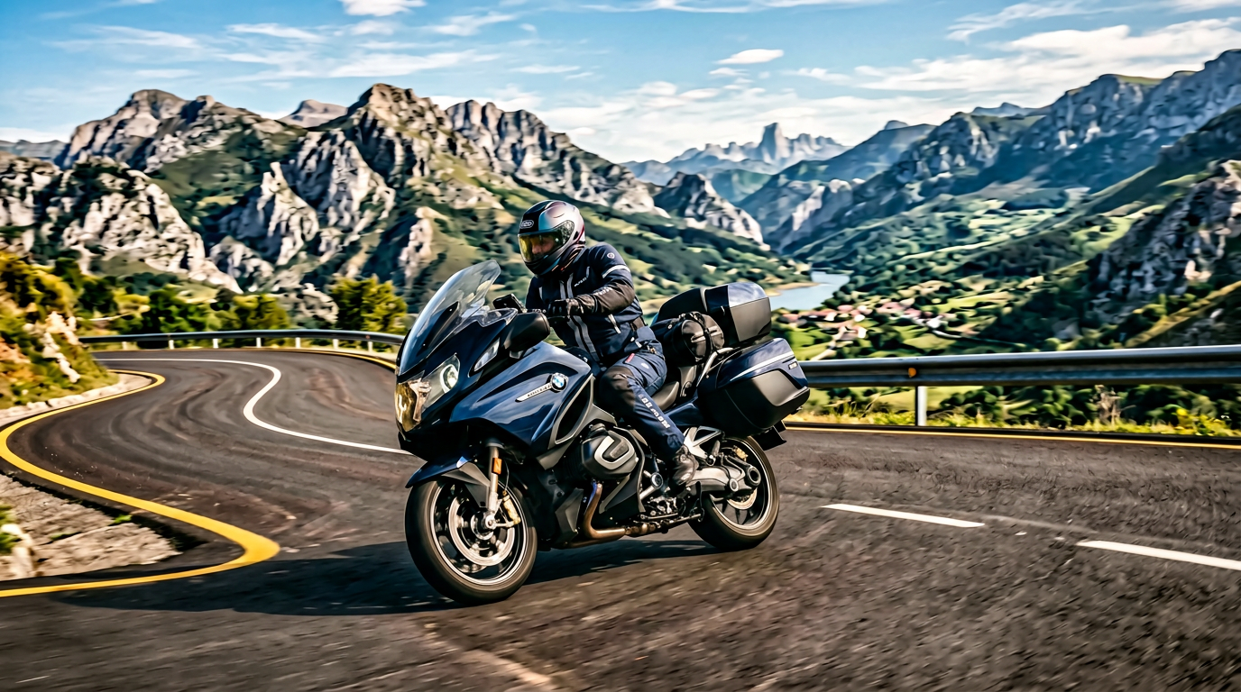Motorrad auf asphaltierter Straße
